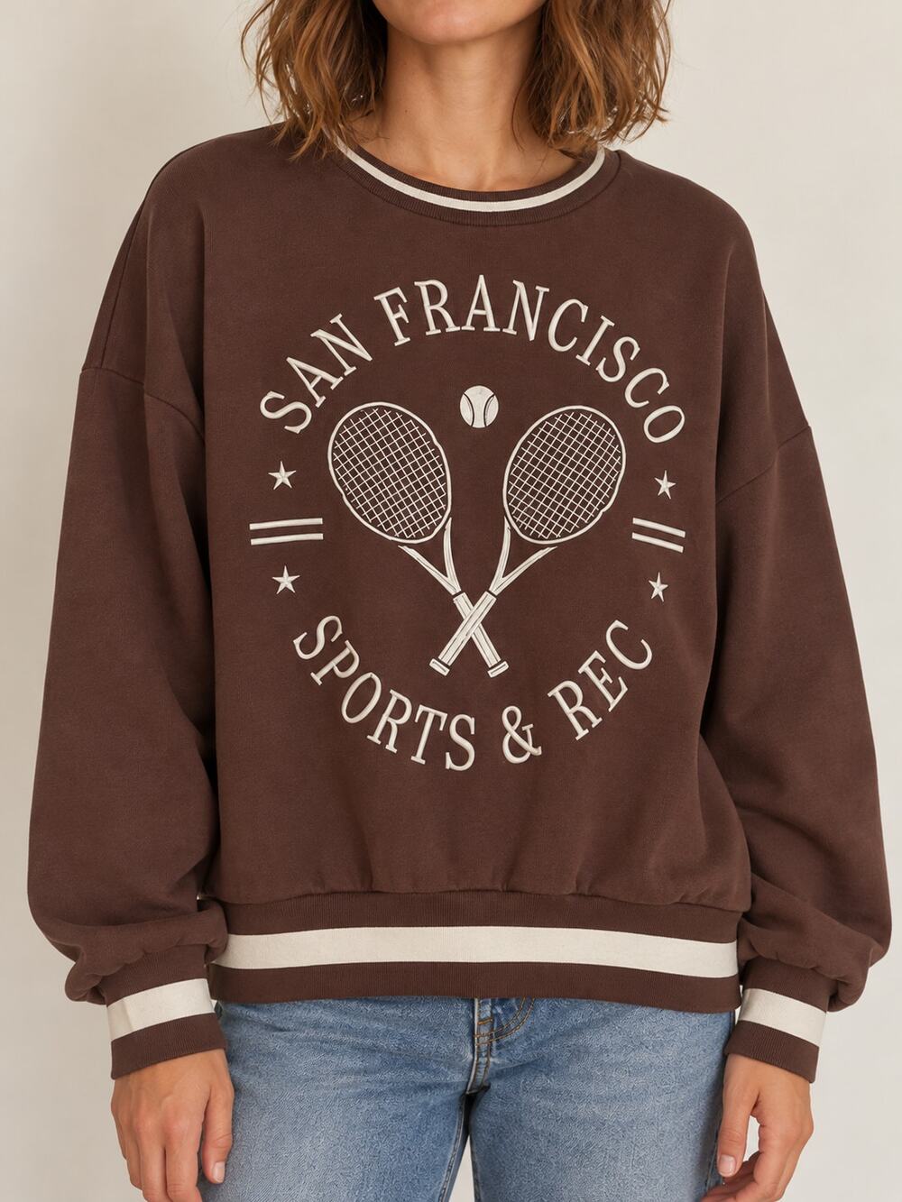 Better Together San Francisco Sweatshirt Brown Oversized Crewneck Large Sports